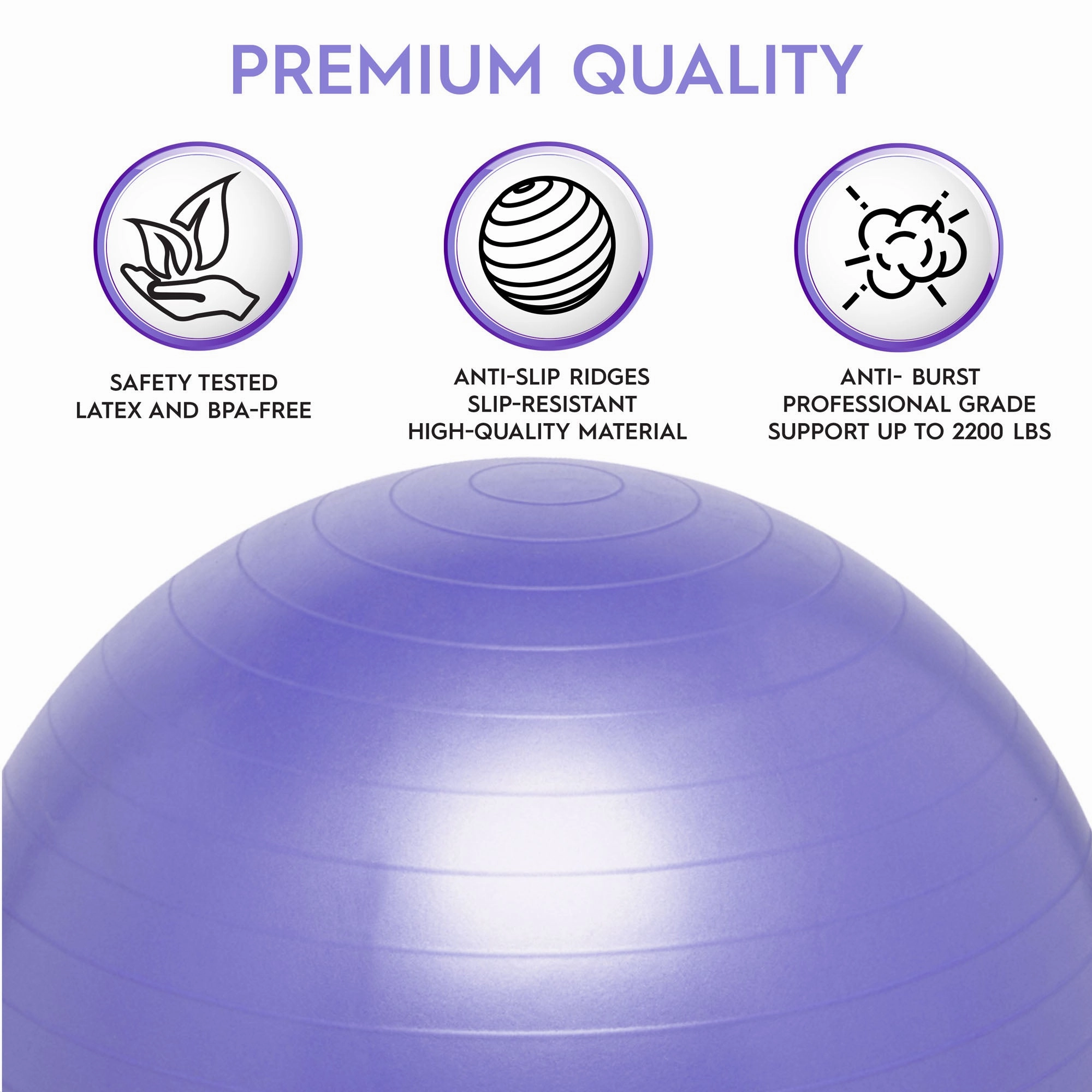 Bouncyband Balance Ball, 55cm, Purple - Focus & Fitness Enhancer
