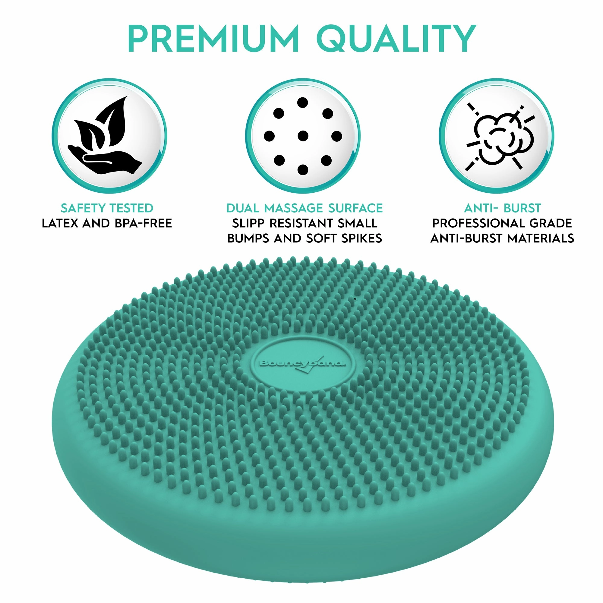 Bouncyband Big Wiggle Seat Sensory Cushion in Mint - Movement & Focus for Kids!
