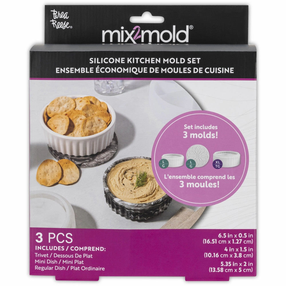 Brea Reese Mix2Mold: Colorful Kitchen Creations Silicone Molds Set - 3pc