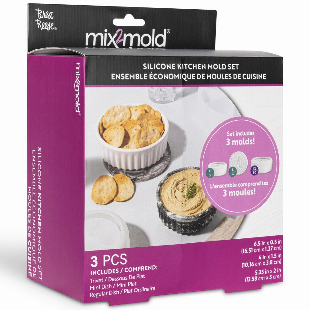 Brea Reese Mix2Mold: Colorful Kitchen Creations Silicone Molds Set - 3pc