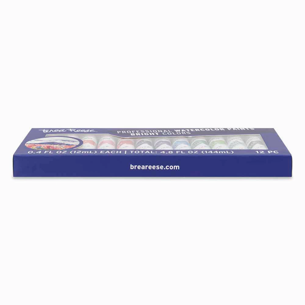 Brea Reese Professional Watercolor Brights Set - 12 Vibrant Color Tubes