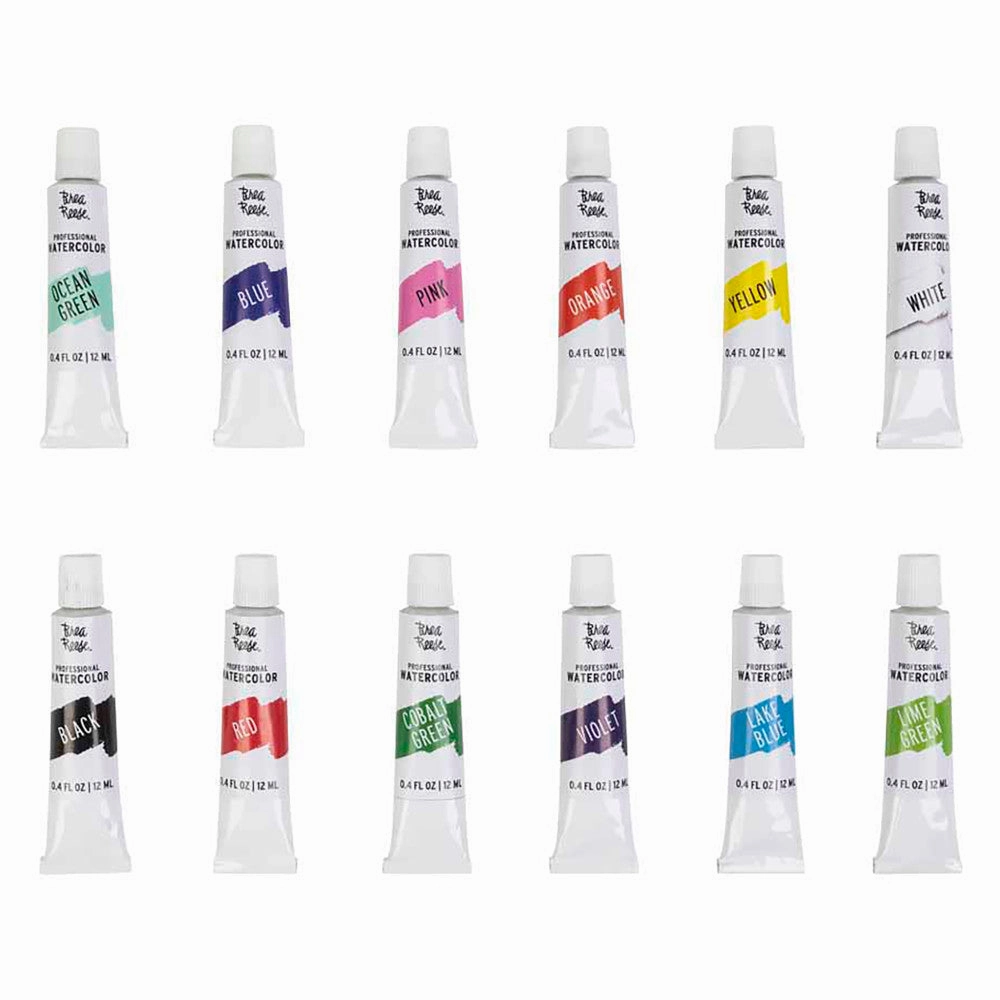 Brea Reese Professional Watercolor Brights Set - 12 Vibrant Color Tubes
