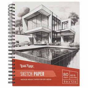 Brea Reese Spiral-Bound Sketch Pad, 80 Sheets 9x12 Inch, 60 lb Acid-Free Paper