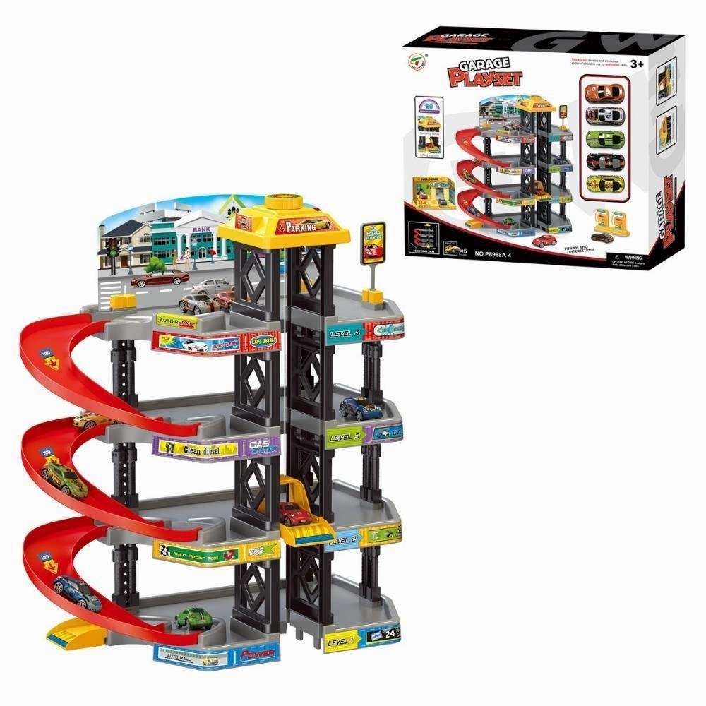 Bright Kids Multi-level Garage Parking Lot Car Track Toy