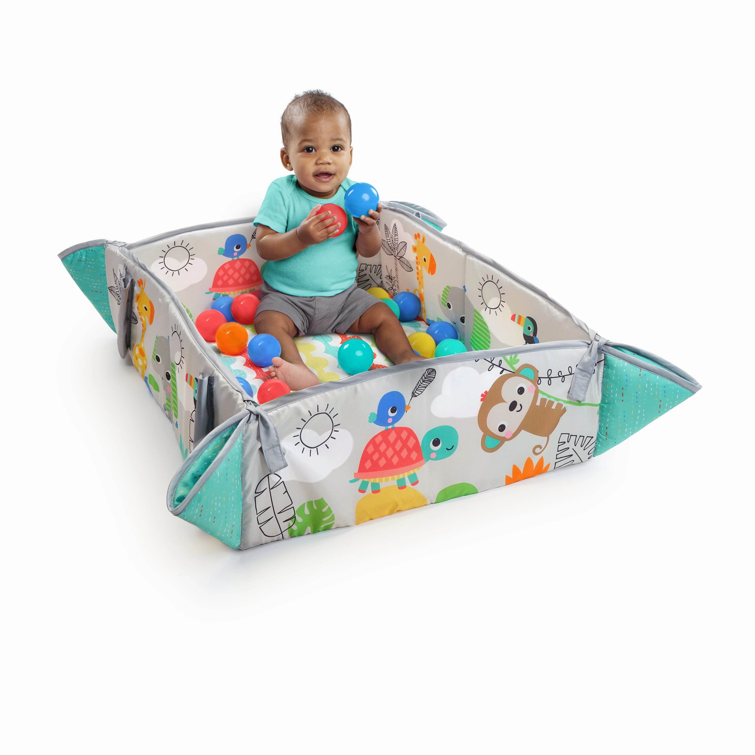 Bright Starts Bright Starts Neutral 5-In-1 Ball Pit Gym Refresh