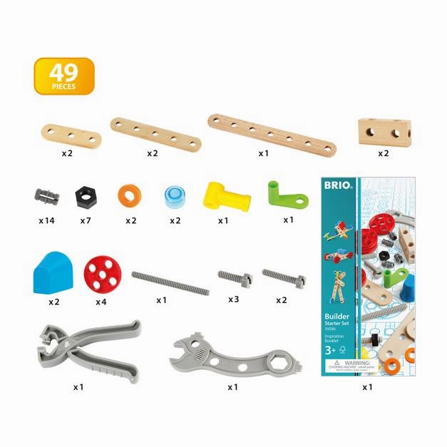 Brio Builder 34586 Starter Set 48 PC Construction Toy for Ages 3 & Up
