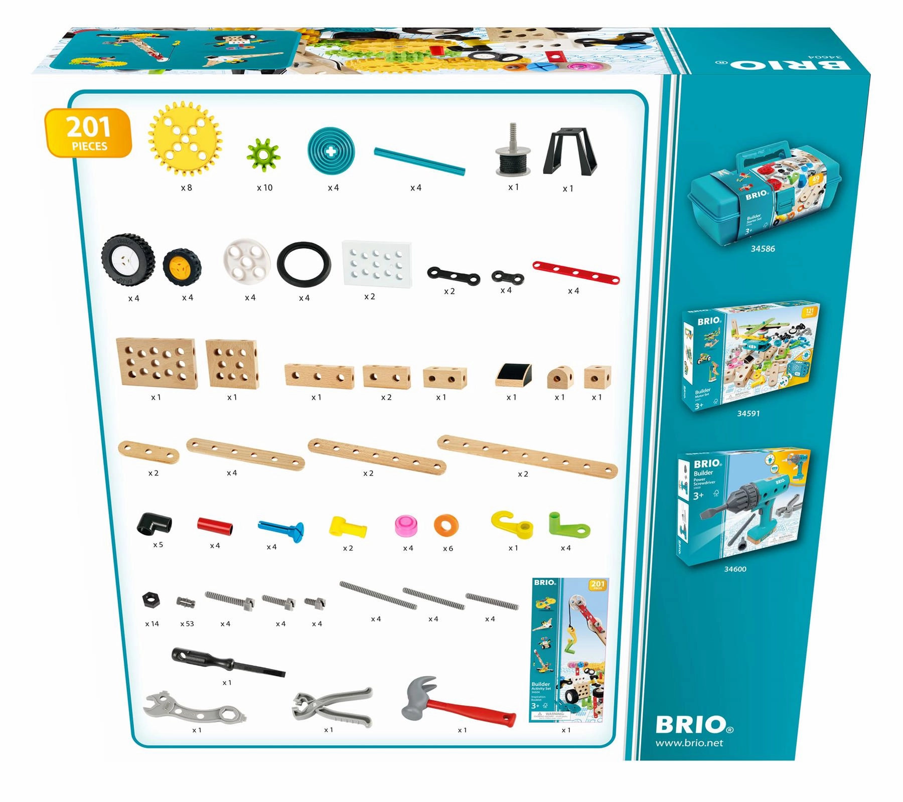 Brio Builder 34604 Activity Set 201 PC Construction Toy for Age 3 & Up