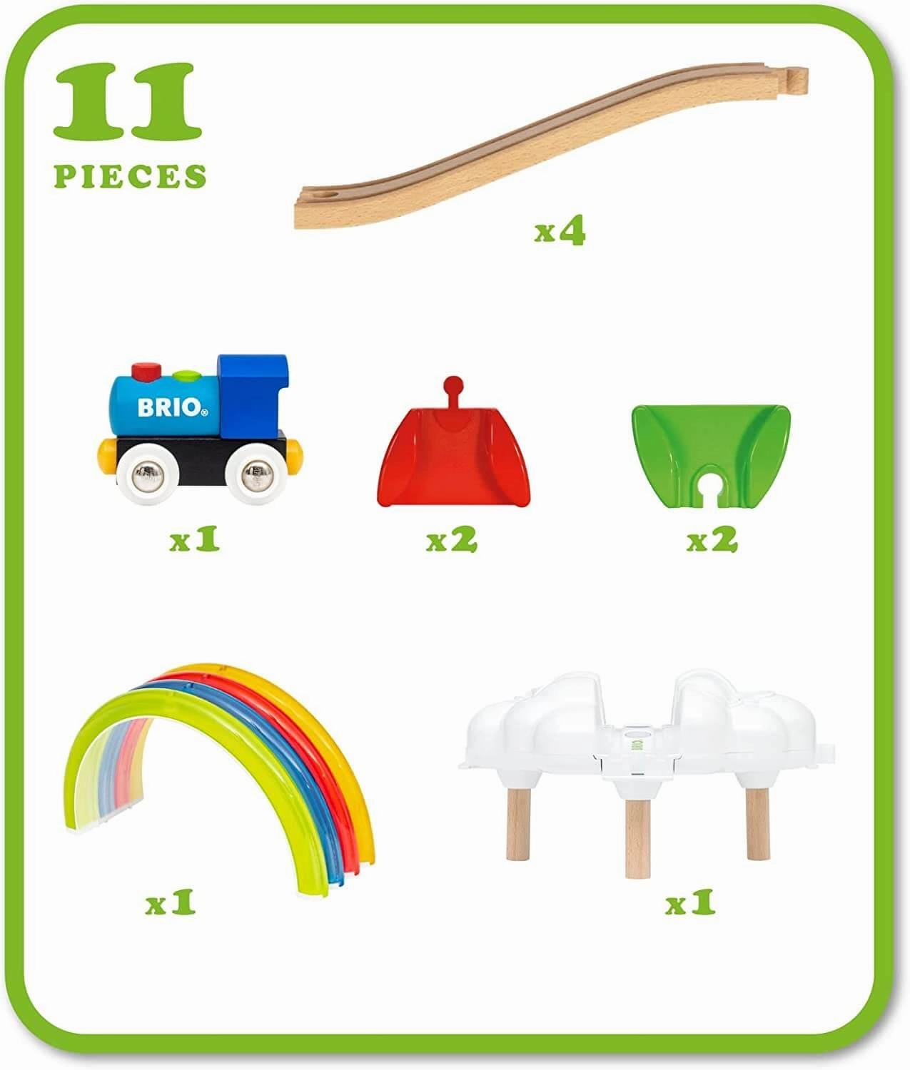 Brio My First Railway 36002 Light Up Rainbow Train Set for Ages 18M 
