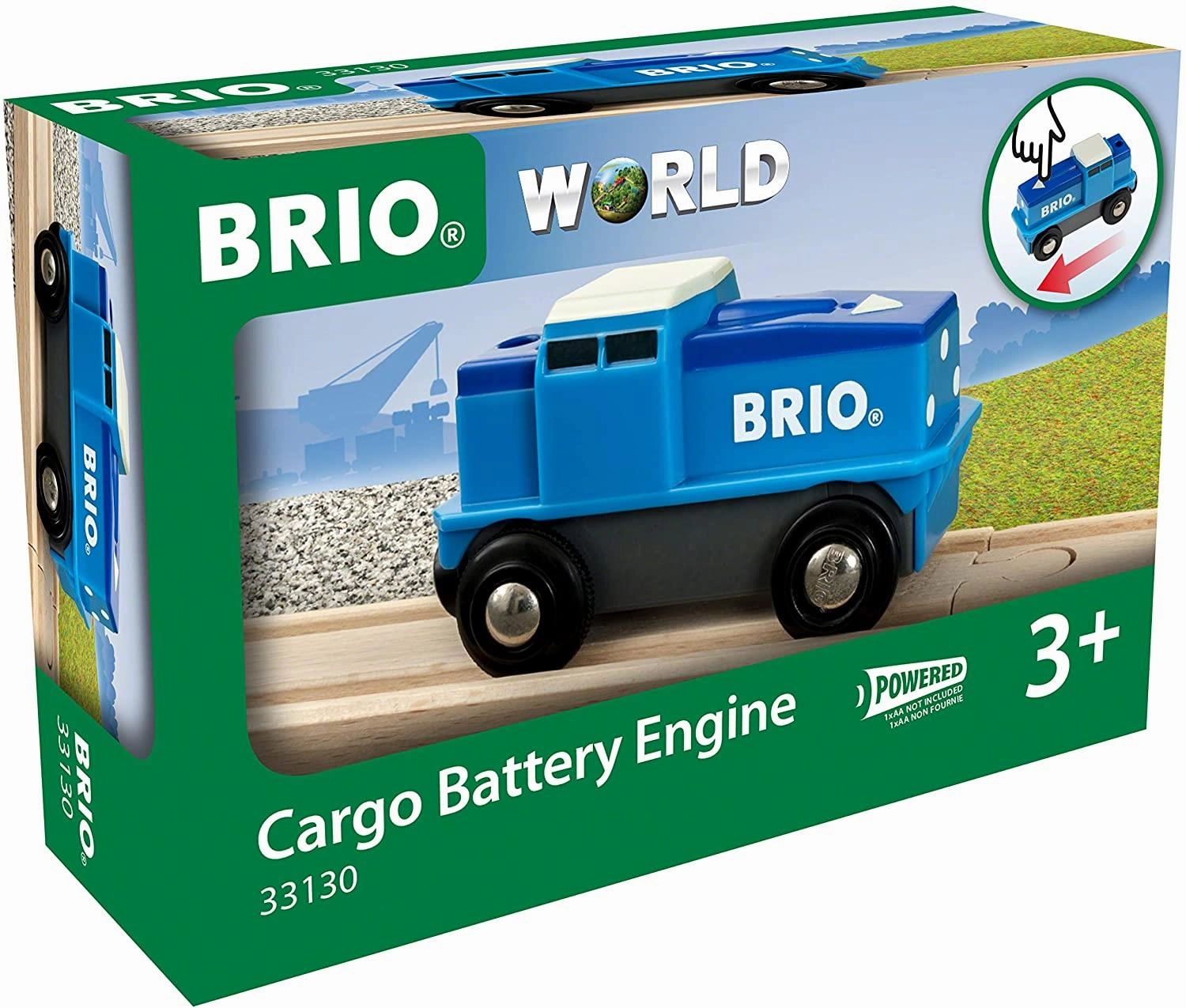 Brio World 33130 Cargo Battery Engine Blue Train Toy for Ages 3 and Up