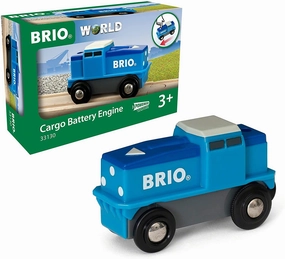 Brio World 33130 Cargo Battery Engine Blue Train Toy for Ages 3 and Up