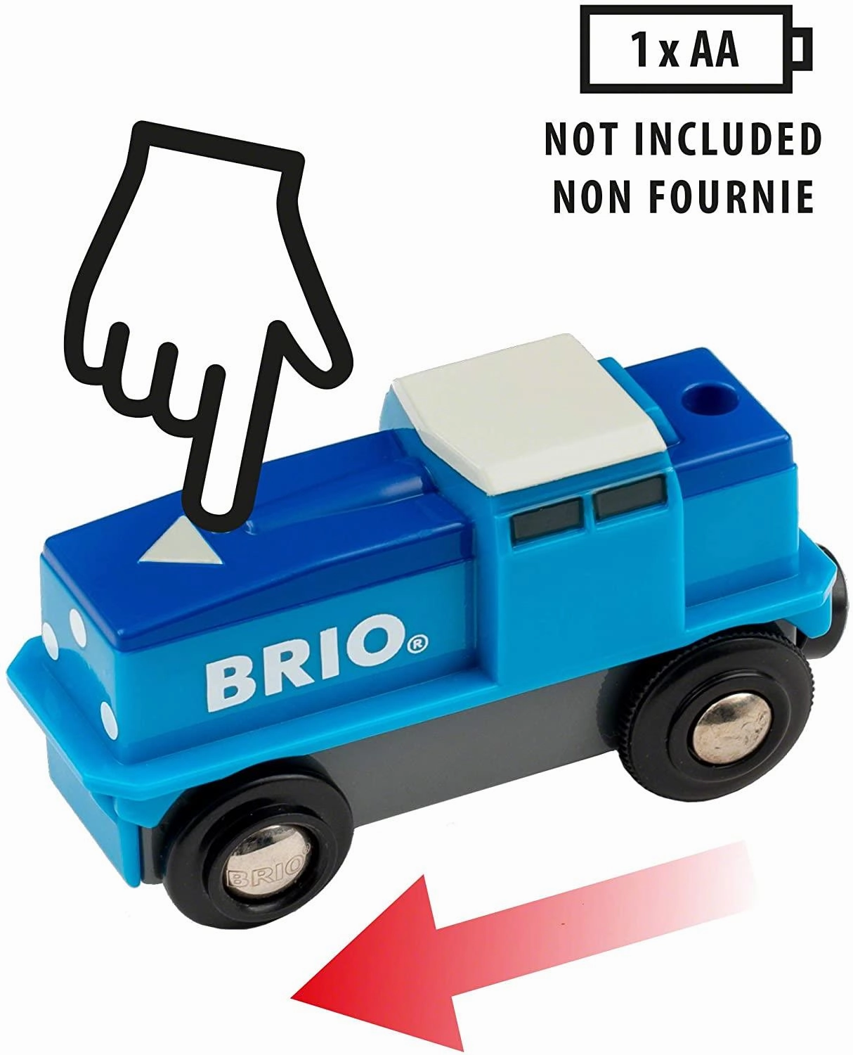 Brio World 33130 Cargo Battery Engine Blue Train Toy for Ages 3 and Up