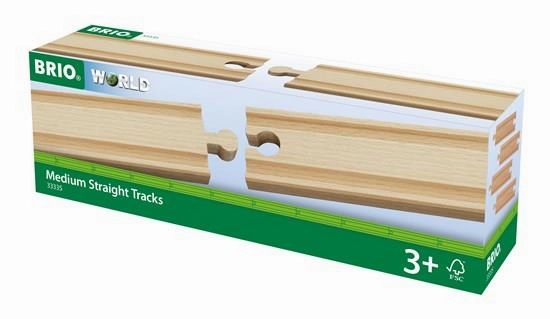 Brio World 33335 Medium Straight Wooden Train Tracks for Ages 3 and Up