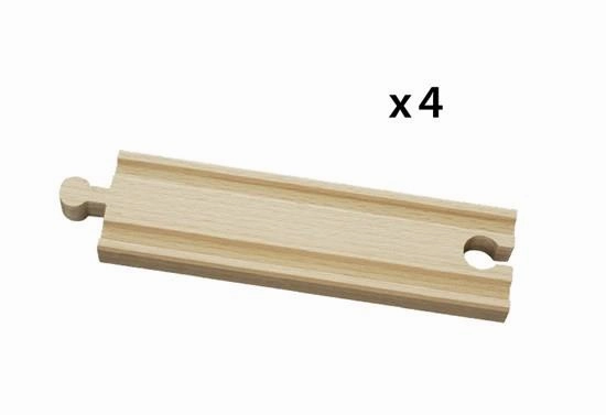 Brio World 33335 Medium Straight Wooden Train Tracks for Ages 3 and Up