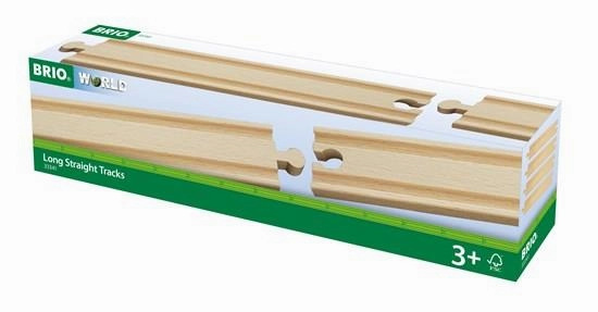 Brio World 33341 Long Straight Wooden Train Tracks for Ages 3 and Up