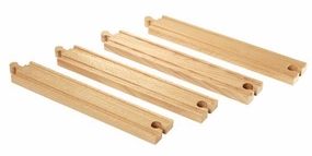 Brio World 33341 Long Straight Wooden Train Tracks for Ages 3 and Up
