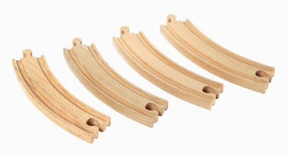 Brio World 33342 Large Curved Wooden Train Tracks for Ages 3 and Up