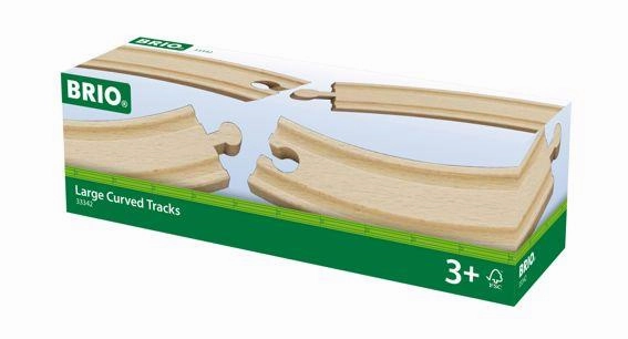 Brio World 33342 Large Curved Wooden Train Tracks for Ages 3 and Up
