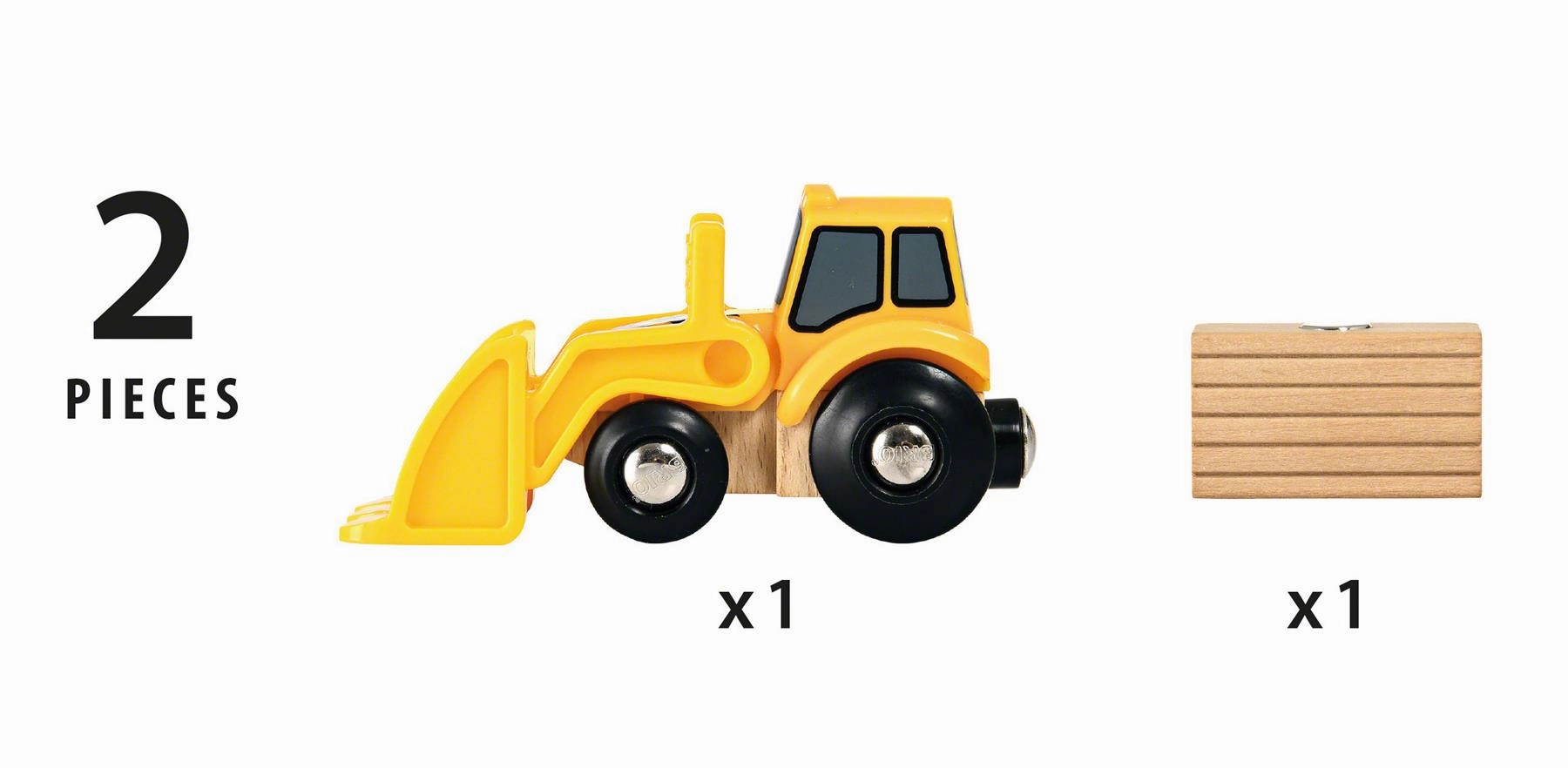 Brio World 33436 Yellow Tractor Loader Vehicle Toy for Ages 3 and Up