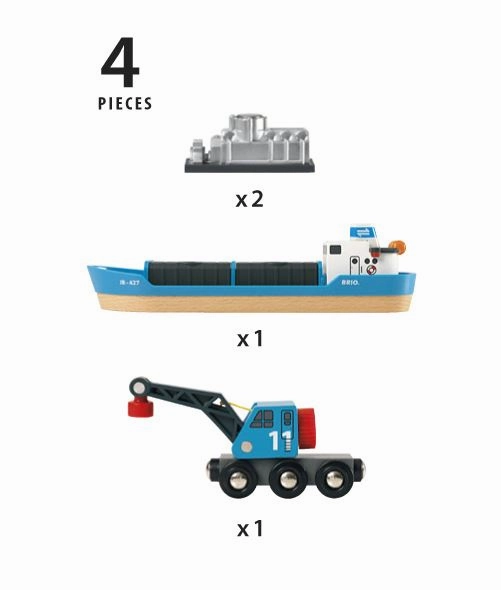 Brio World 33534 Freight Ship & Crane Railway Playset for Ages 3 & Up