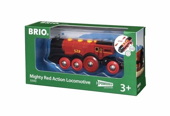 Brio World 33592 Battery Powered Mighty Red Action Locomotive Ages 3 