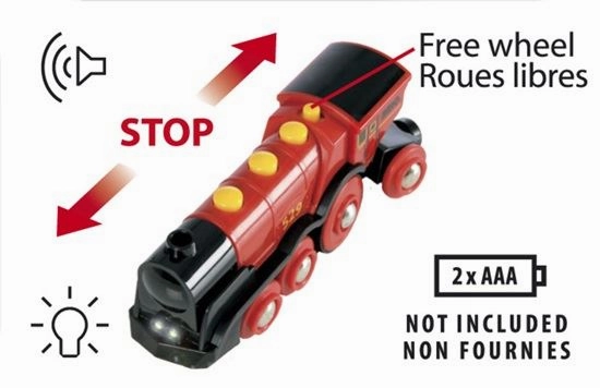Brio World 33592 Battery Powered Mighty Red Action Locomotive Ages 3 