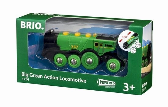 Brio World 33593 Battery Powered Big Green Action Locomotive Ages 3 