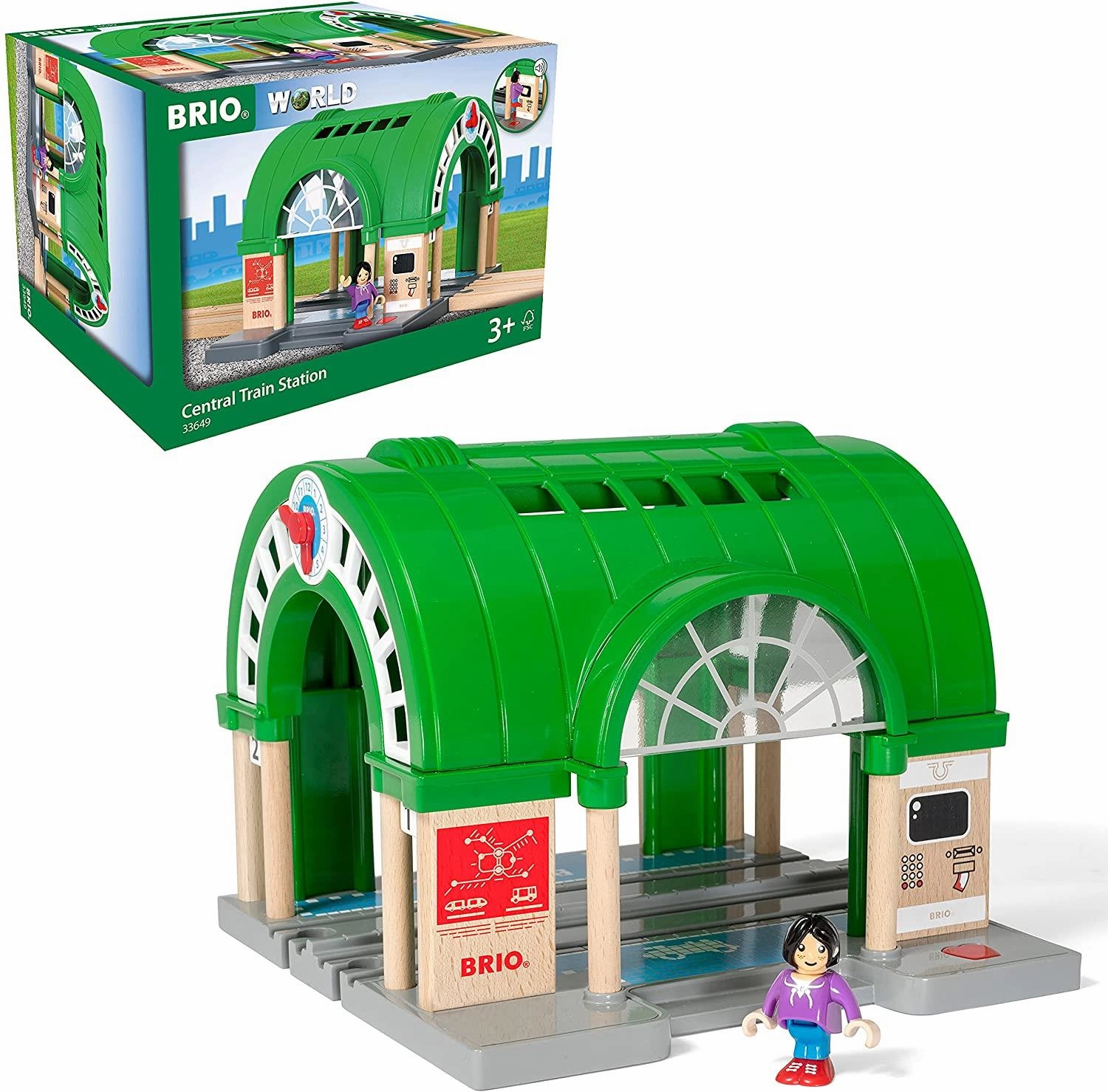 Brio World 33649 Central Train Station Playset with Sound for Ages 3 