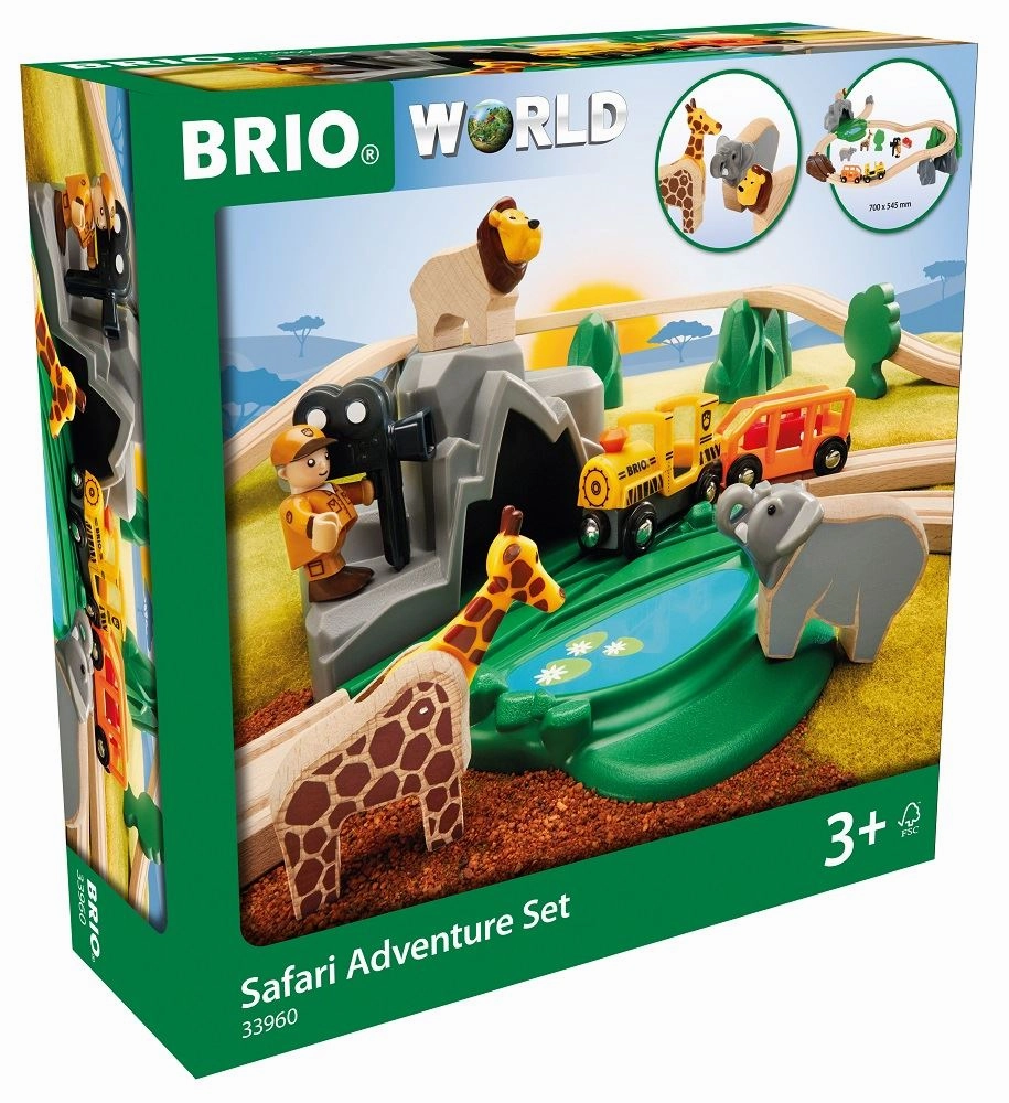 Brio World 33960 Safari Adventure Wooden Train Set for Ages 3 and Up