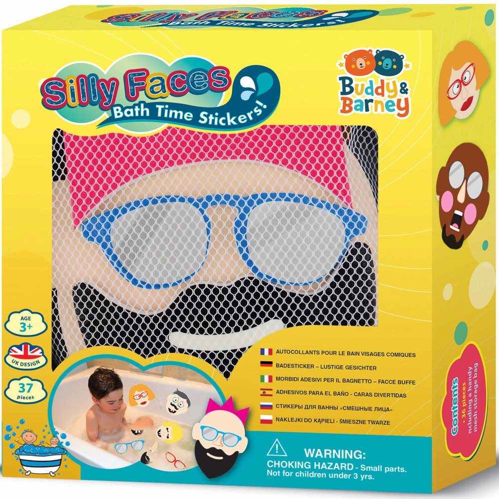 Buddy & Barney Silly Faces 36 Reusable Bath Stickers