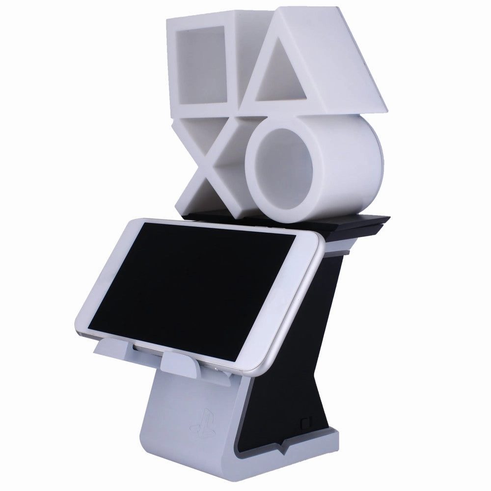 Cable Guys LED IKONS PlayStation Logo - White & Blue - Controller and Phone Holder