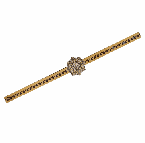 Canvas Design Mandala Yellow Rakhi/Band For Kids Ages 3-12 Years