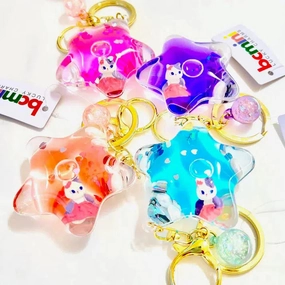 Cat in Dress Floaty Keyring