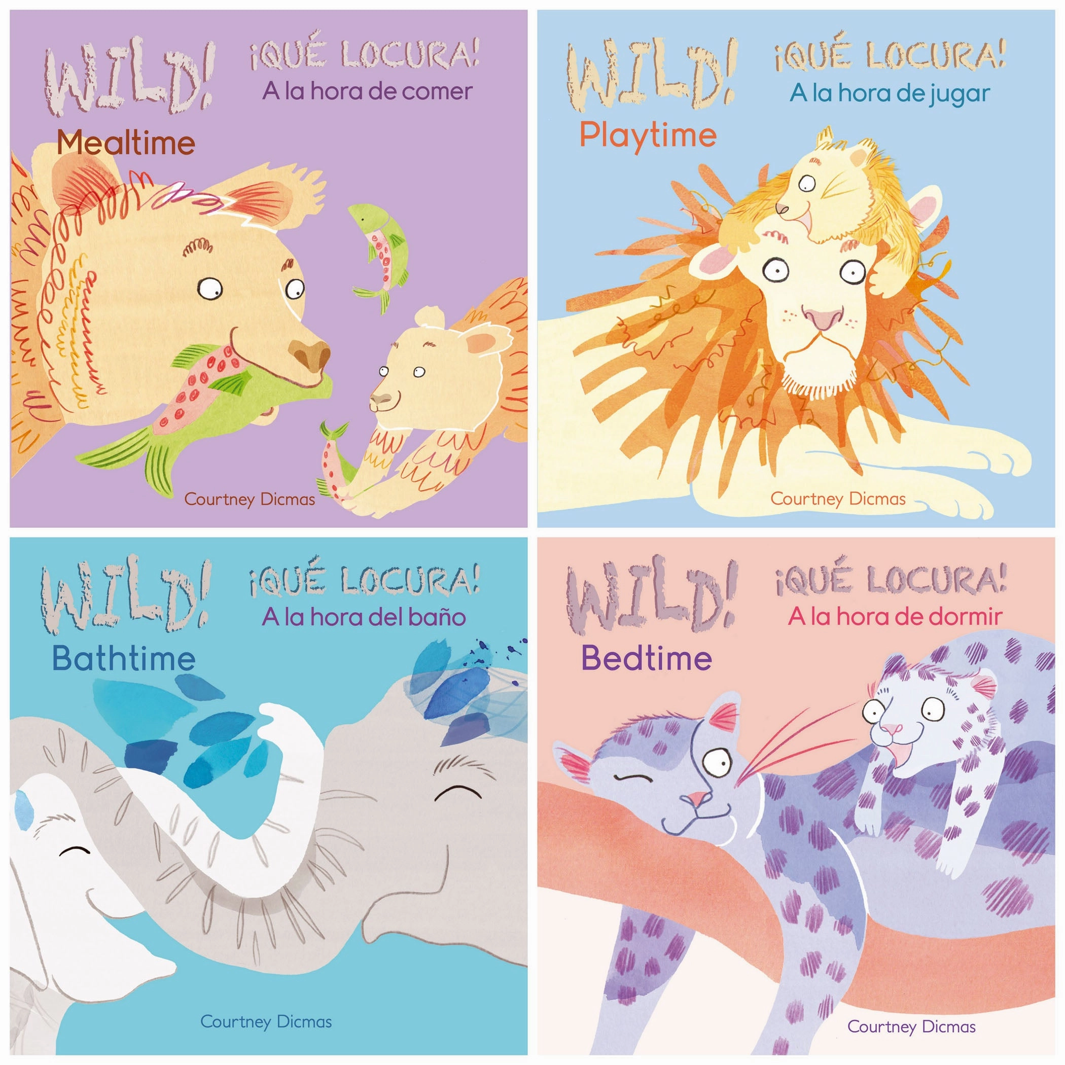 Child's Play Books Wild! Bilingual Board Book Set, 4-Pack