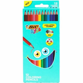 Children's Pack of 12 Break Resistant Bright Colouring Pencils