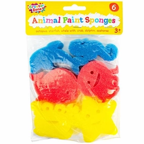 Children's Pack of 6 Under The Sea Animal Paint Sponges