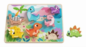 Children's Wooden Dinosaur 8 Piece Chunky Puzzle for Ages 1 and Up