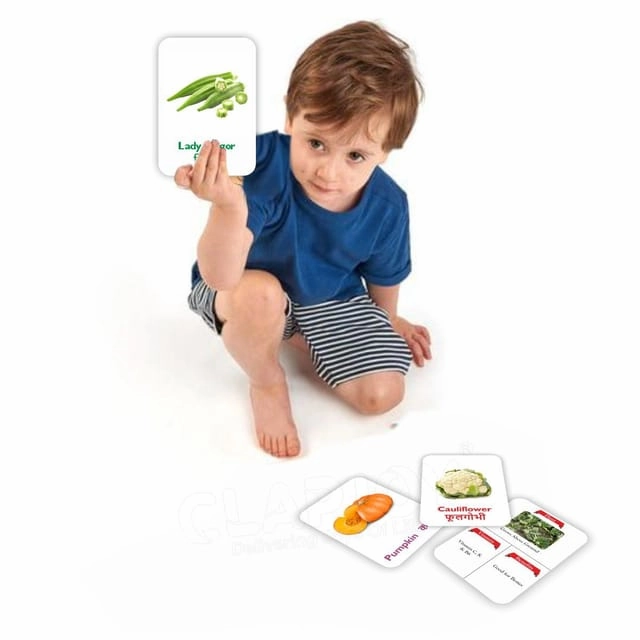 Clapjoy Vegetables Flash Card For Kids Of Age 2 Years And Above