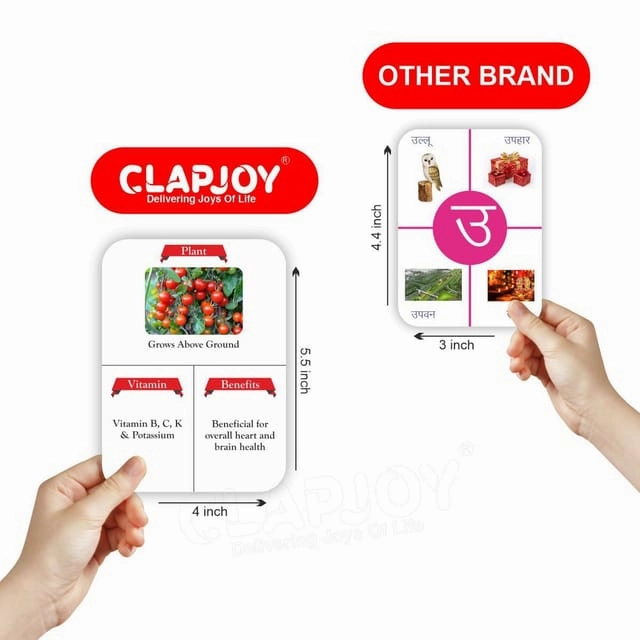 Clapjoy Vegetables Flash Card For Kids Of Age 2 Years And Above