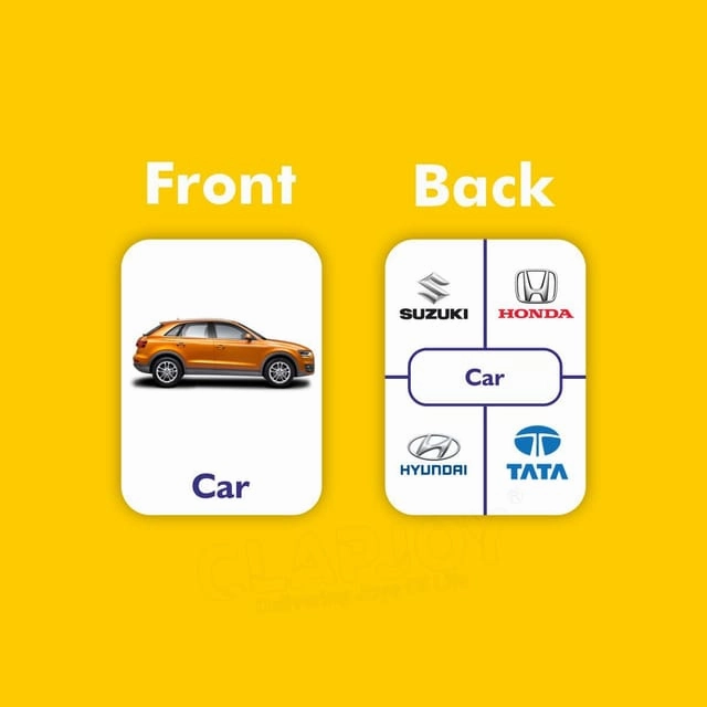 Clapjoy Vehicles Flash Card For Kids Of Age 2 Years And Above