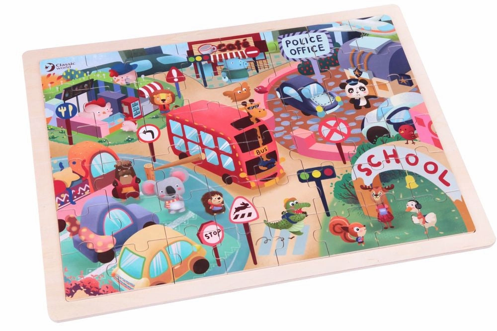 Classic World 49 Piece Animal City Jigsaw Puzzle