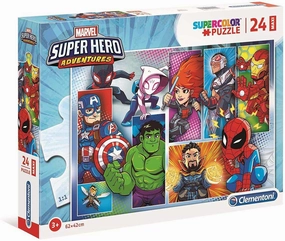Clementoni 24 Piece Maxi Marvel Super Hero Adventures SupeRColor Puzzle
