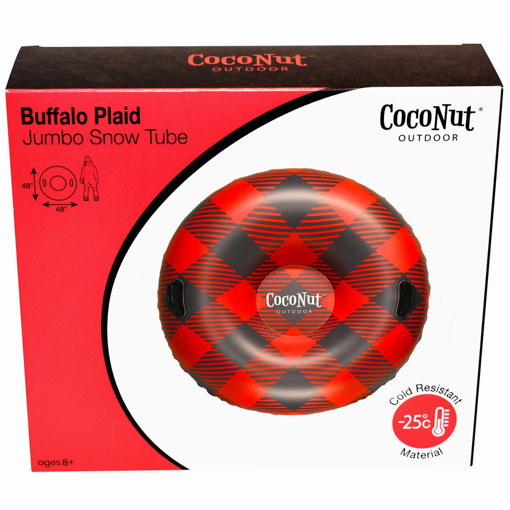 CocoNut Outdoor Buffalo Plaid 48" Jumbo Snow Tube - Red & Black