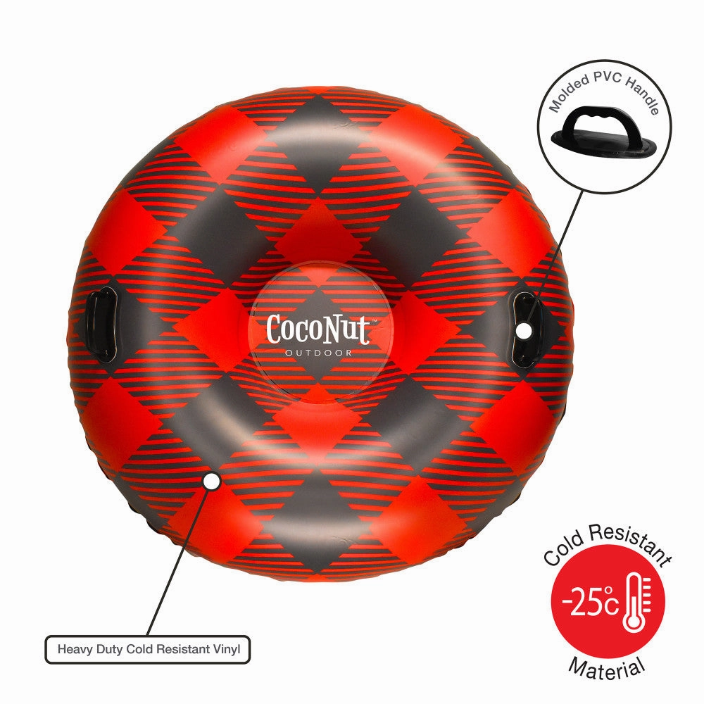 CocoNut Outdoor Buffalo Plaid 48" Jumbo Snow Tube - Red & Black