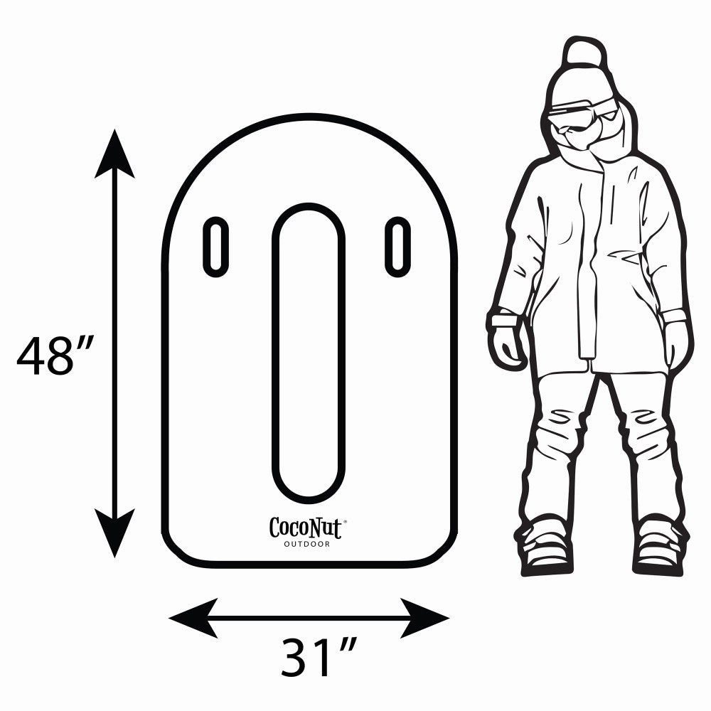 CocoNut Outdoor Inflatable Blue Hurricane Toboggan Snow Sled - 48x31