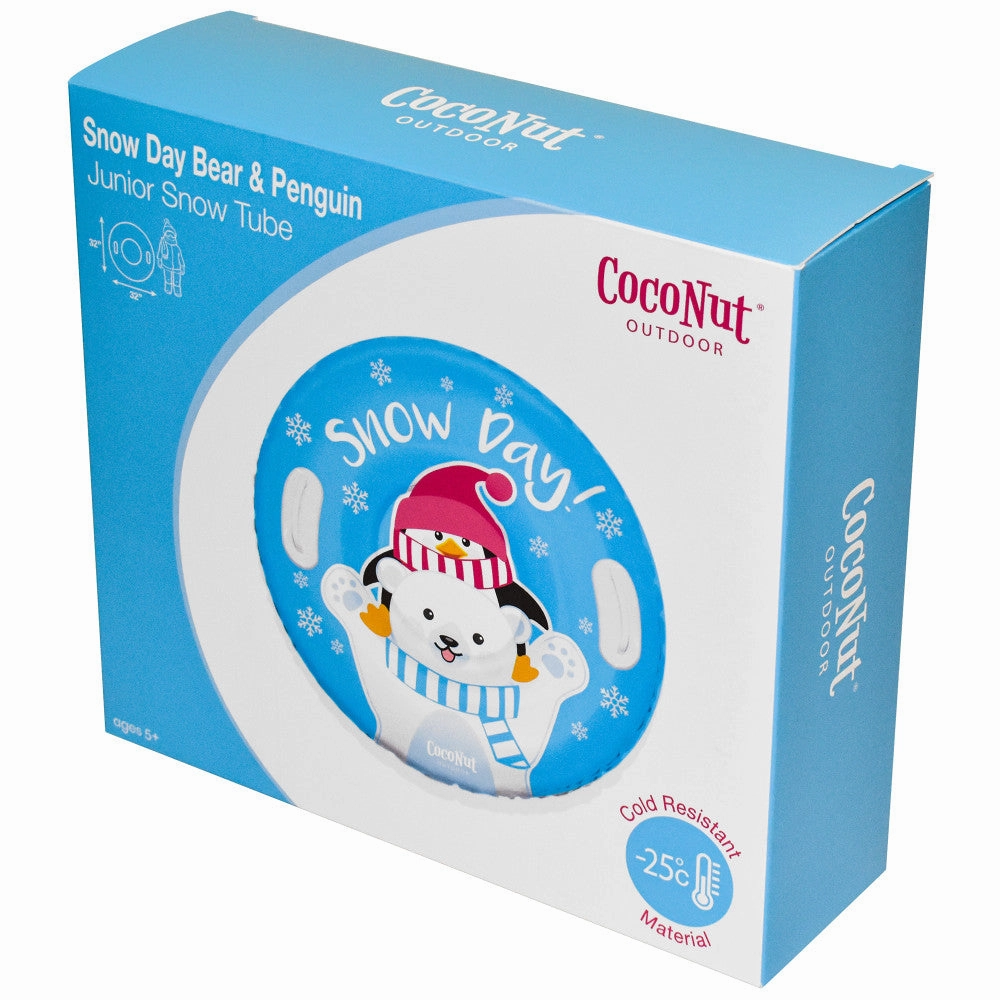 CocoNut Outdoor Inflatable Snow Day Bear & Penguin 32" Junior Snow Tube