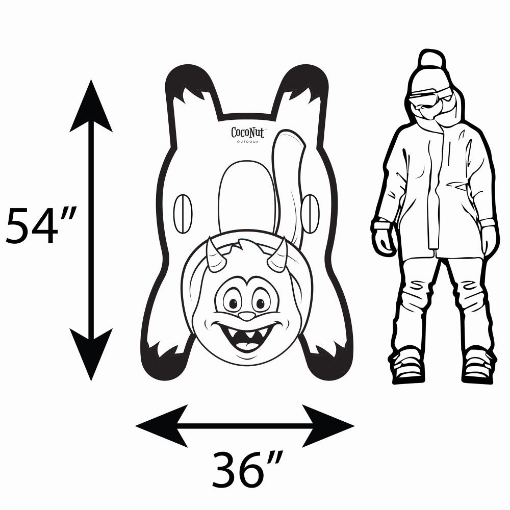 CocoNut Outdoor Yeti Racer Inflatable Snow Sled 54x36 inches