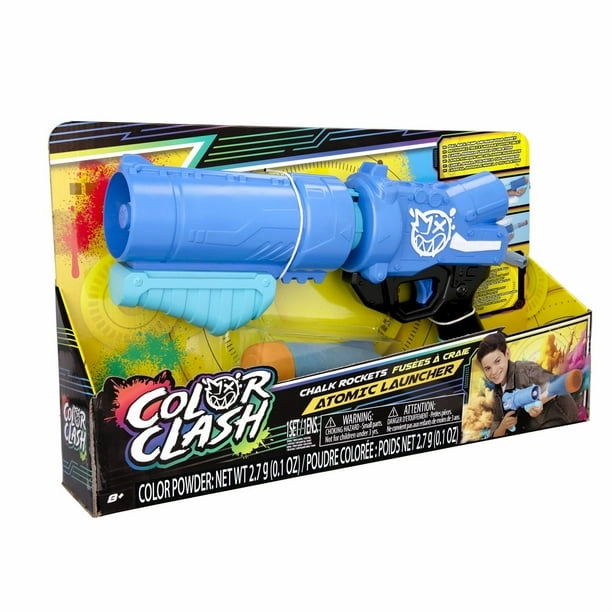 Color Clash Atomic Launcher, Chalk Filled Rocket, Pump Action, Ages 8 and up