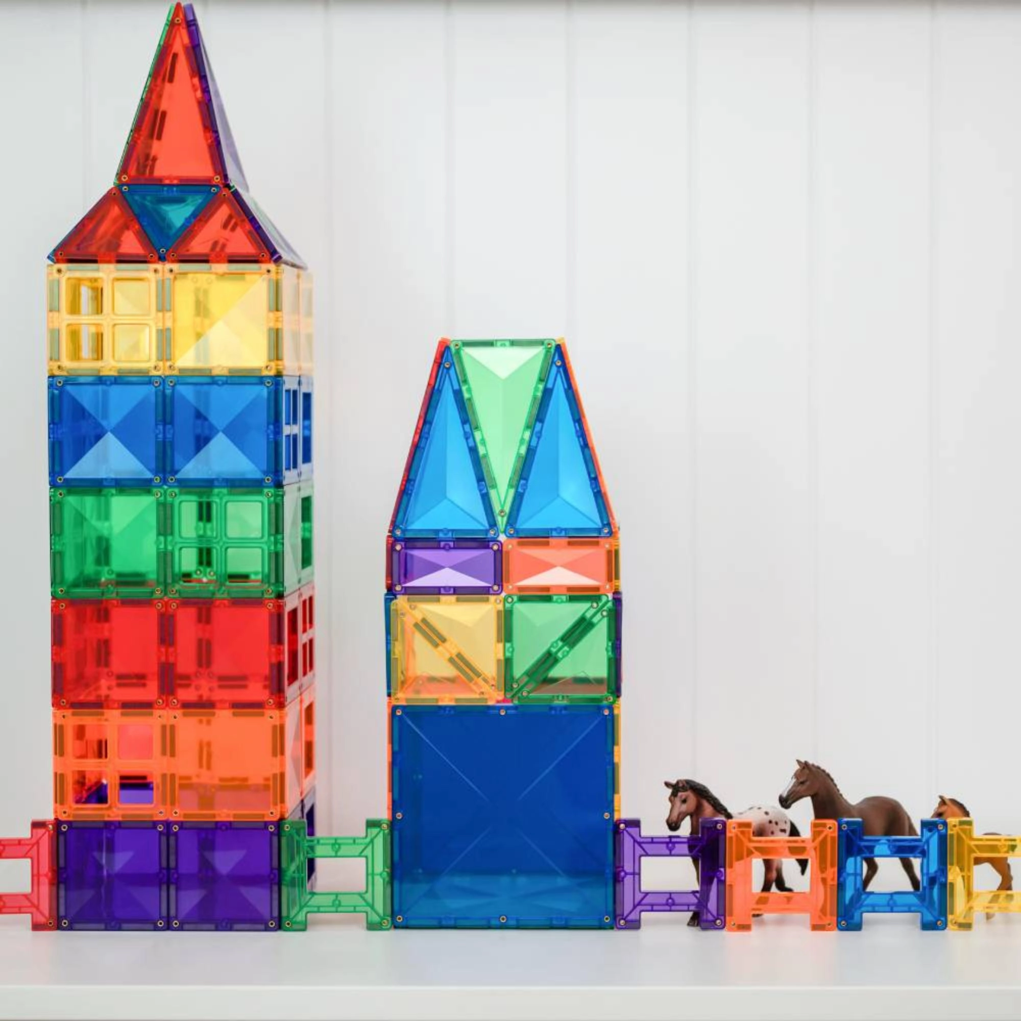 CONNETIX Magnetic Tiles 102 Piece Rainbow Creative Pack