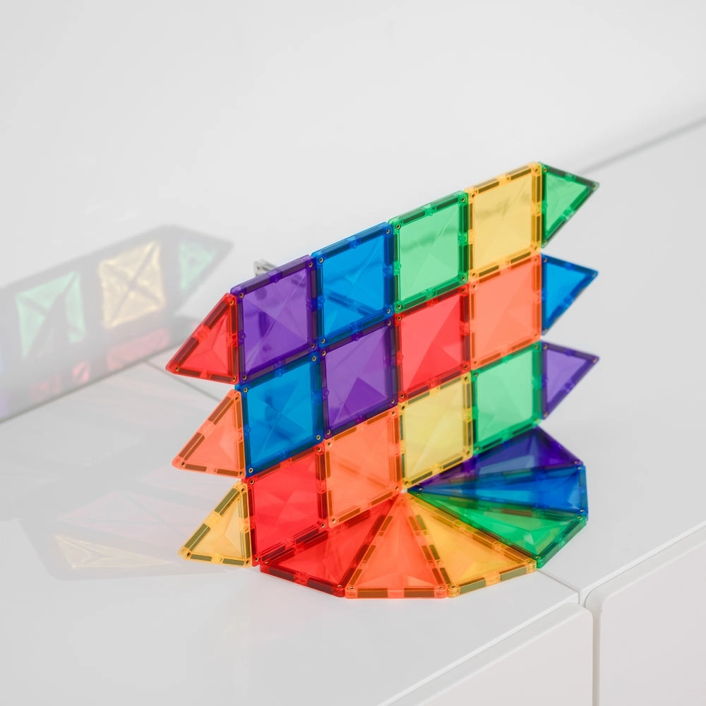 CONNETIX Magnetic Tiles 24 Piece Rainbow Mini Pack