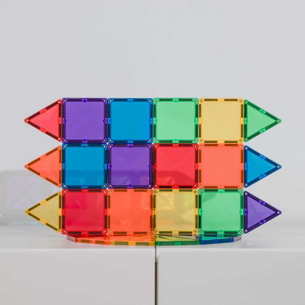 CONNETIX Magnetic Tiles 24 Piece Rainbow Mini Pack